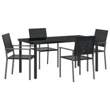 Set Van 3 Zwart Pe Rattan, Gepoedercoat Staal 54X62.5X89 Cm