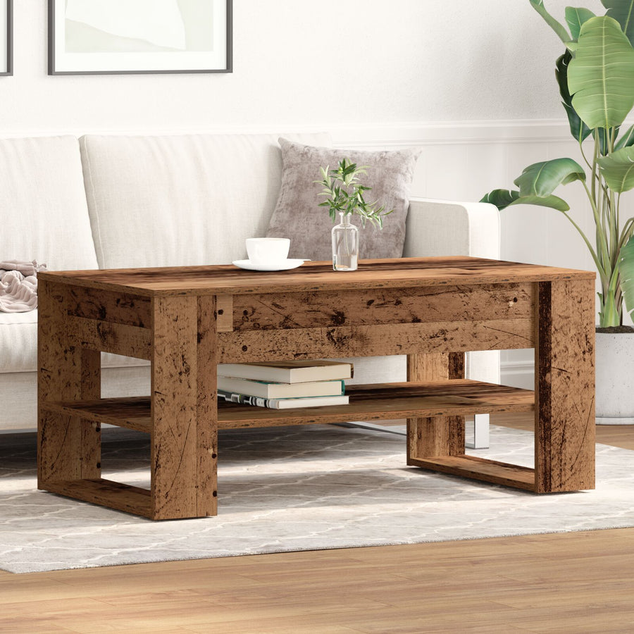 Salontafel Oude Hout 102X55X45 Cm Gelaagd Hout