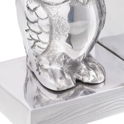Boekensteunen 2 Stuks Zilver 7X9X11 Cm Aluminium Uil Kleine uil