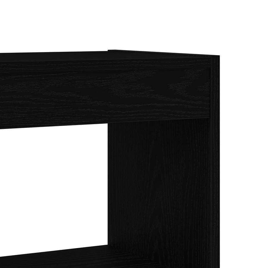 Boekenkast Zwart Eiken Bewerkt Hout 100 X 30 X 198 Cm Planken