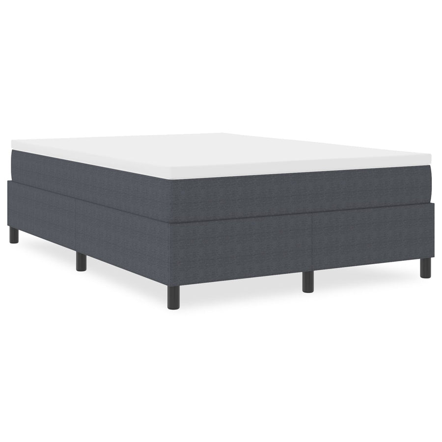 Boxspringbed 140X200 Cm Corduroy Stof Donkergrijs 140 x 190 cm