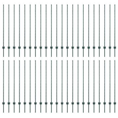 Hekpalen 44 stuks U-Channel Groen 180 cm Staal