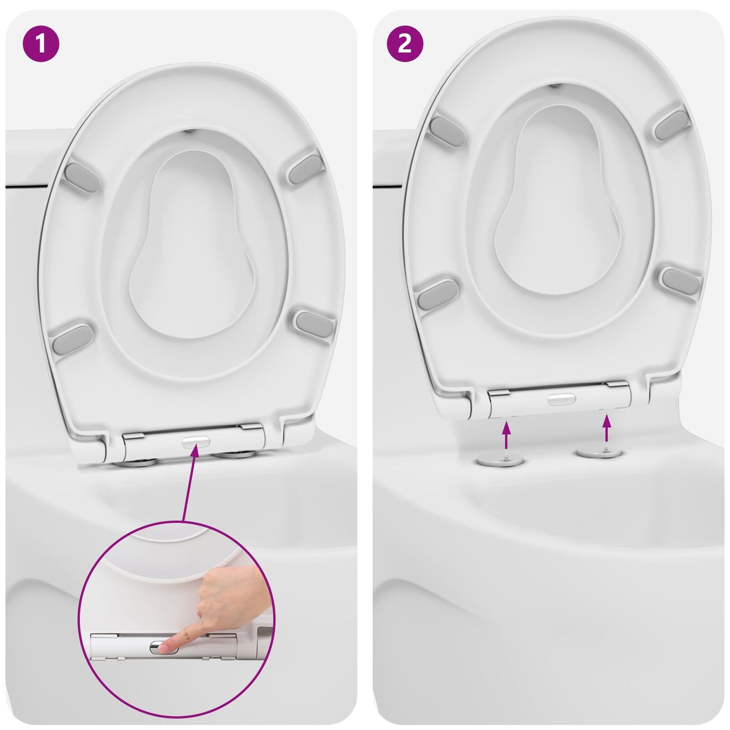 Familie Toiletbril Met Kindertoiletbril Snelle Release Duroplast Wit