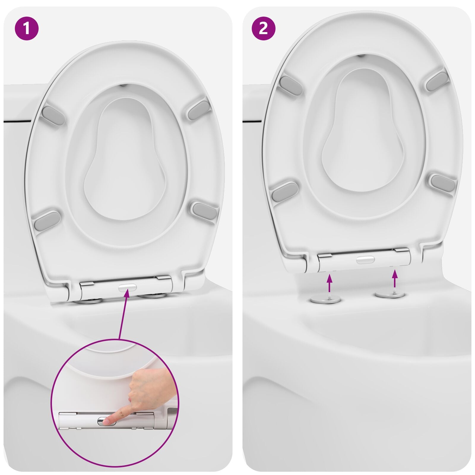 Familie Toiletbril Met Kindertoiletbril Snelle Release Duroplast Wit