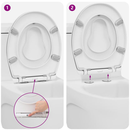 Familie Toiletbril Met Kindertoiletbril Snelle Release Duroplast Wit