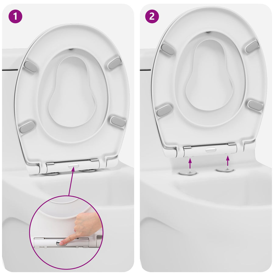 Familie Toiletbril Met Kindertoiletbril Snelle Release Duroplast Wit