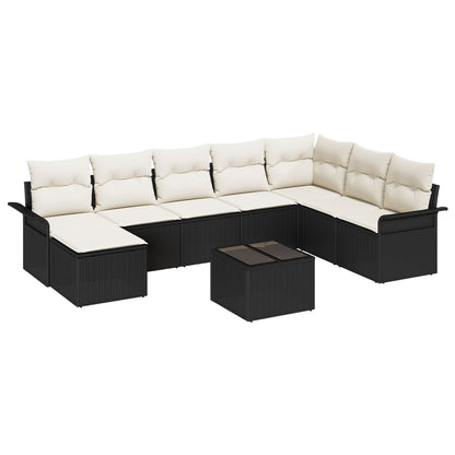 8-delige Tuin Sofa Set met Kussens Bruin Poly Rattan