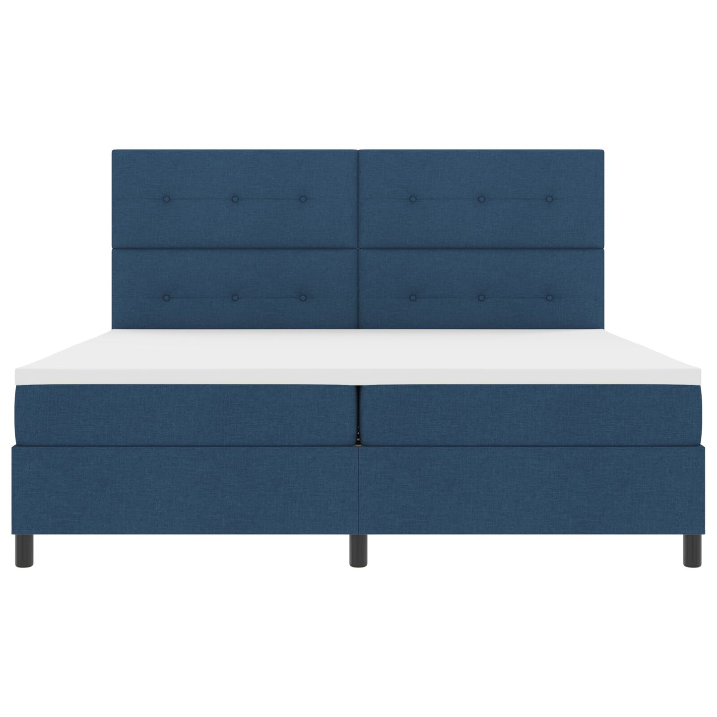 Boxspringbed Met Matras Stof Blauw 200 x 200 cm Knop tufted