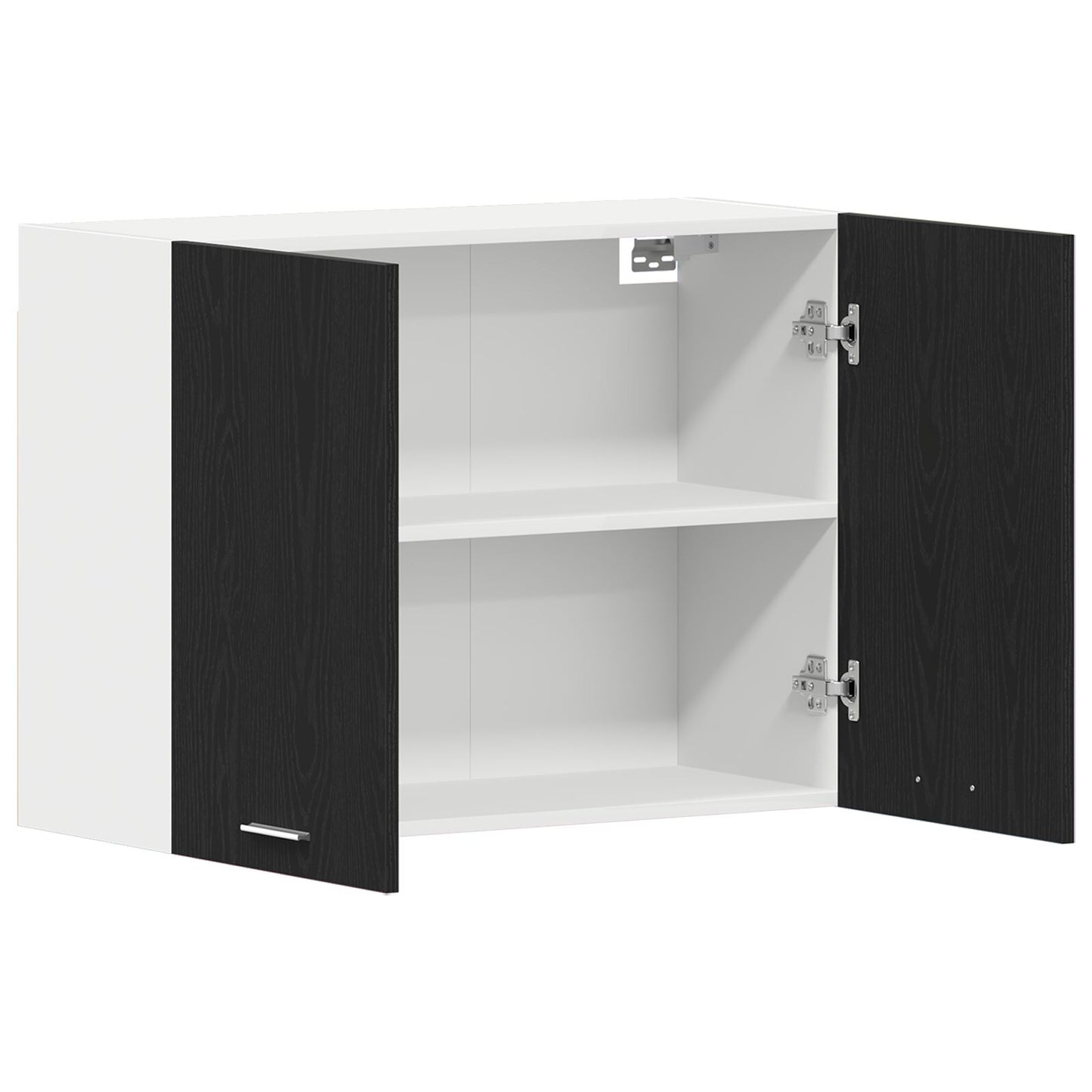 Zwarte Eiken Hangkast - 80X31X60 Cm - Gemaakt Van Bewerkt Hout