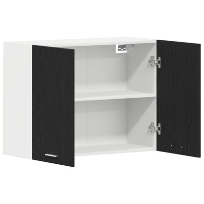 Zwarte Eiken Hangkast - 80X31X60 Cm - Gemaakt Van Bewerkt Hout