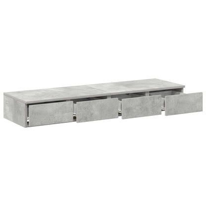 Bed Lades Geengineerd Hout Beton grijs 120 x 36.5 x 16.5 cm