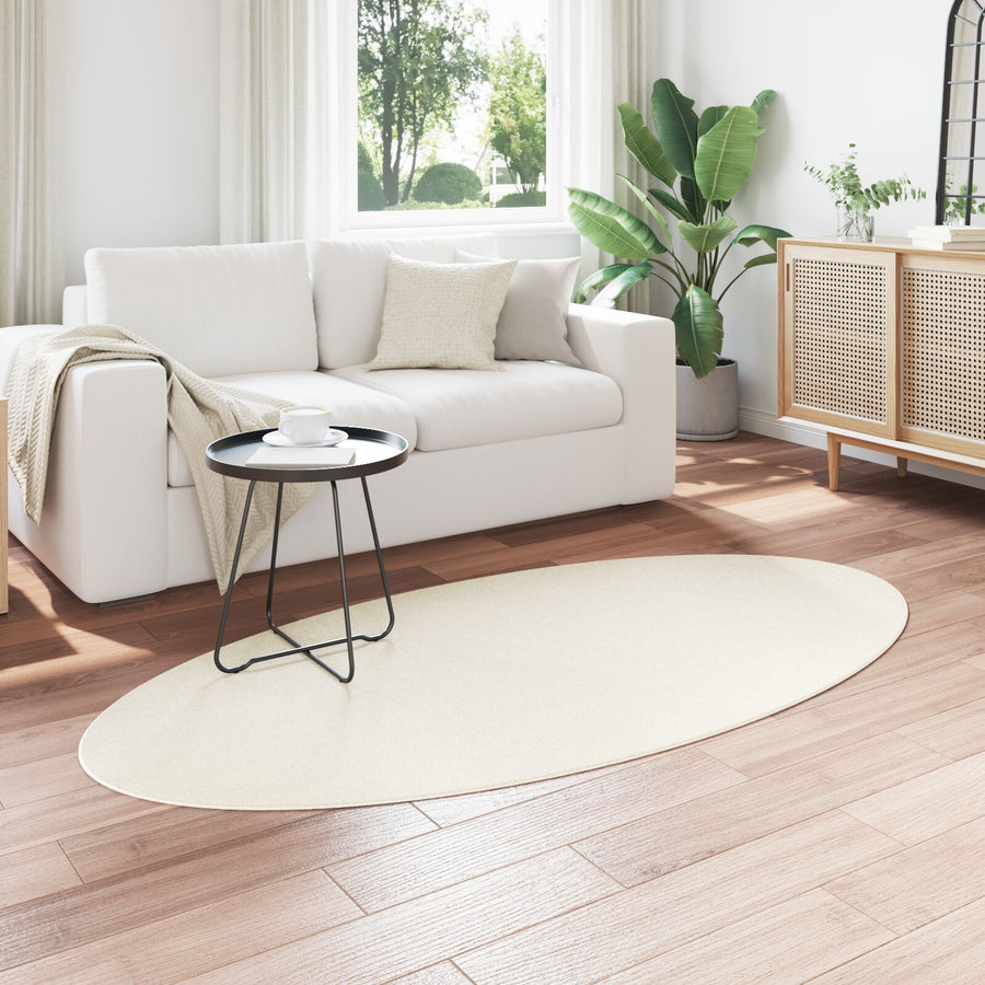 Vloerkleden Wol Vloerkleed Ovaal Modern Crème 100 x 200 cm