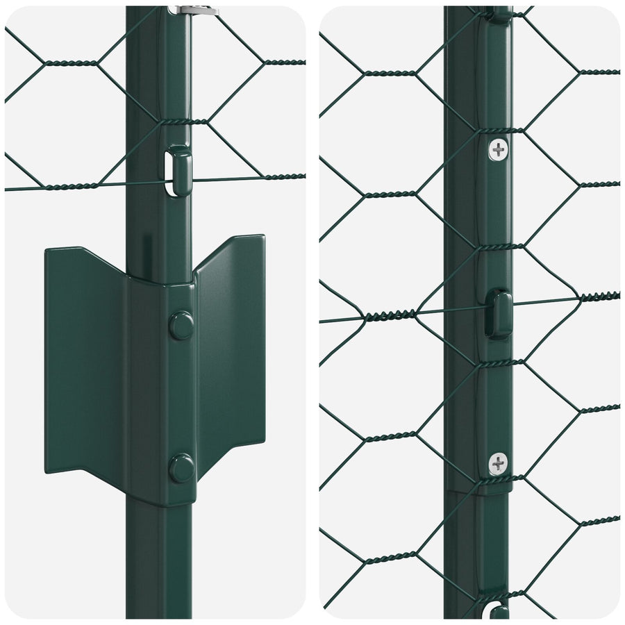 Omheining Posts 11 Stuks U-Channel Groen 100 Cm Staal,  Hexagon Omheining Groen 1X100 M Staal