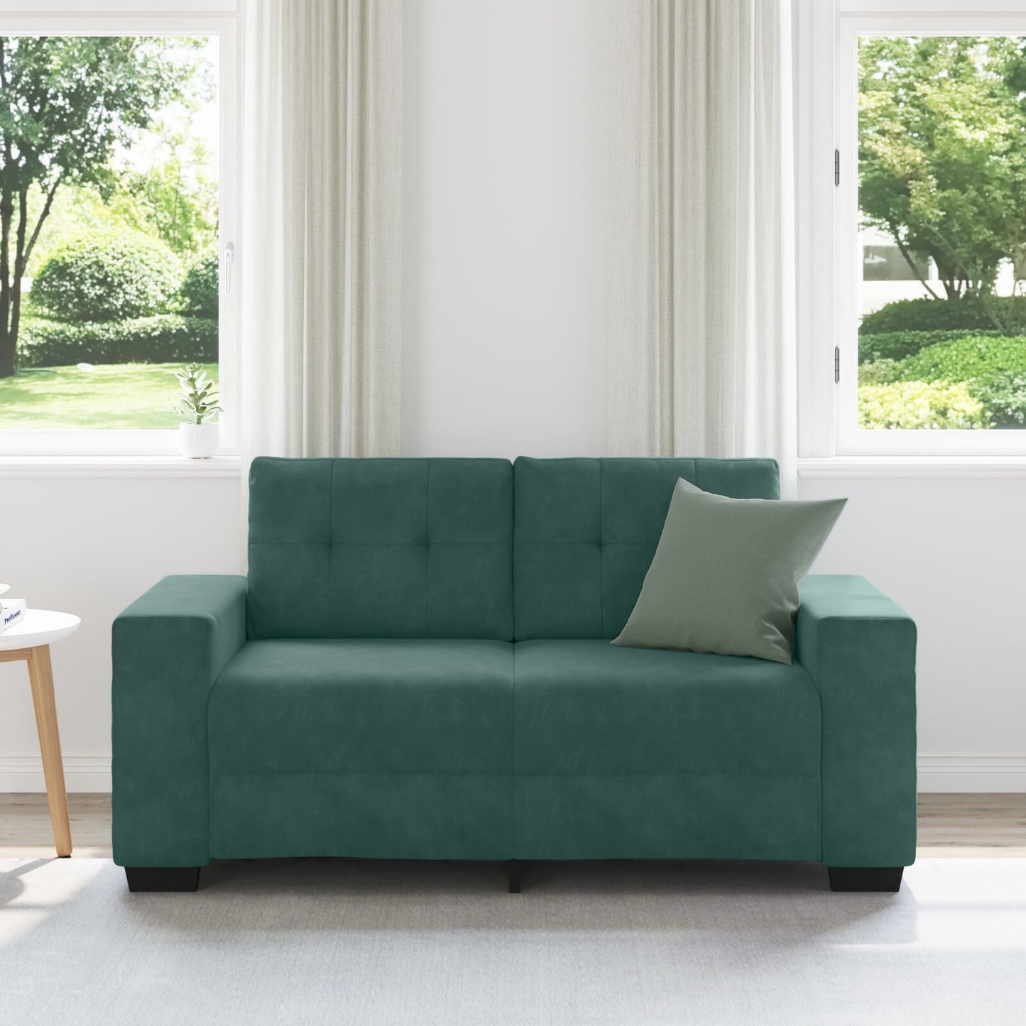 Loveseat Flaauw Fluwelen Donkergroen 120 cm