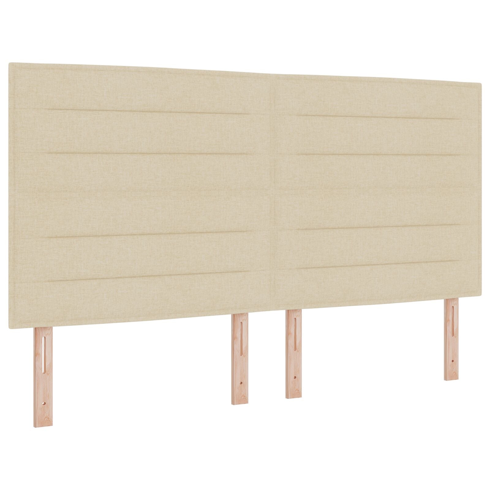 Boxspring Bed Met Matras & Bank Stof Crème 180 x 200 cm Lijnen ontwerp