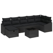 8-Delige Tuin Sofa Set Met Kussens Zwart Poly Rattan Wit