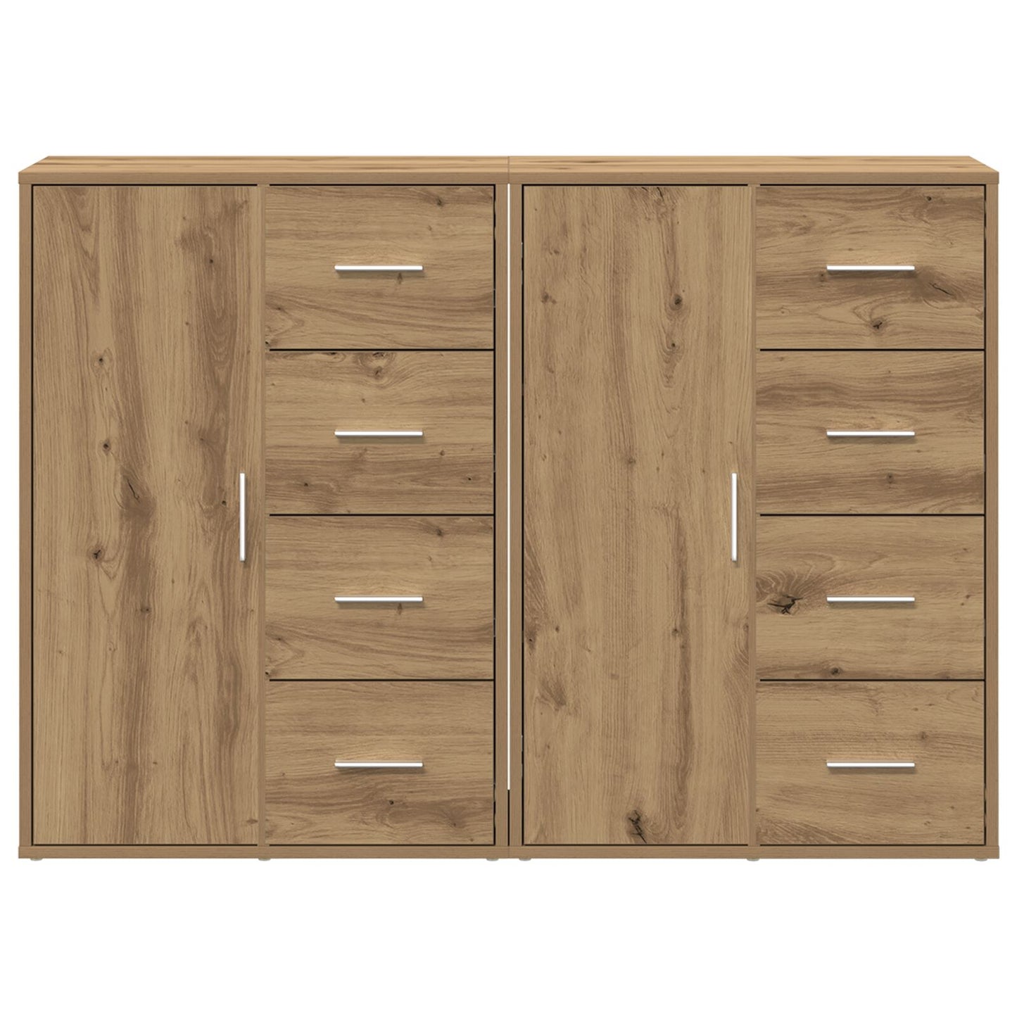 Zijmeubel Set Van 2 Artiest Eiken Mdf, Spaanplaat Groot Buffet