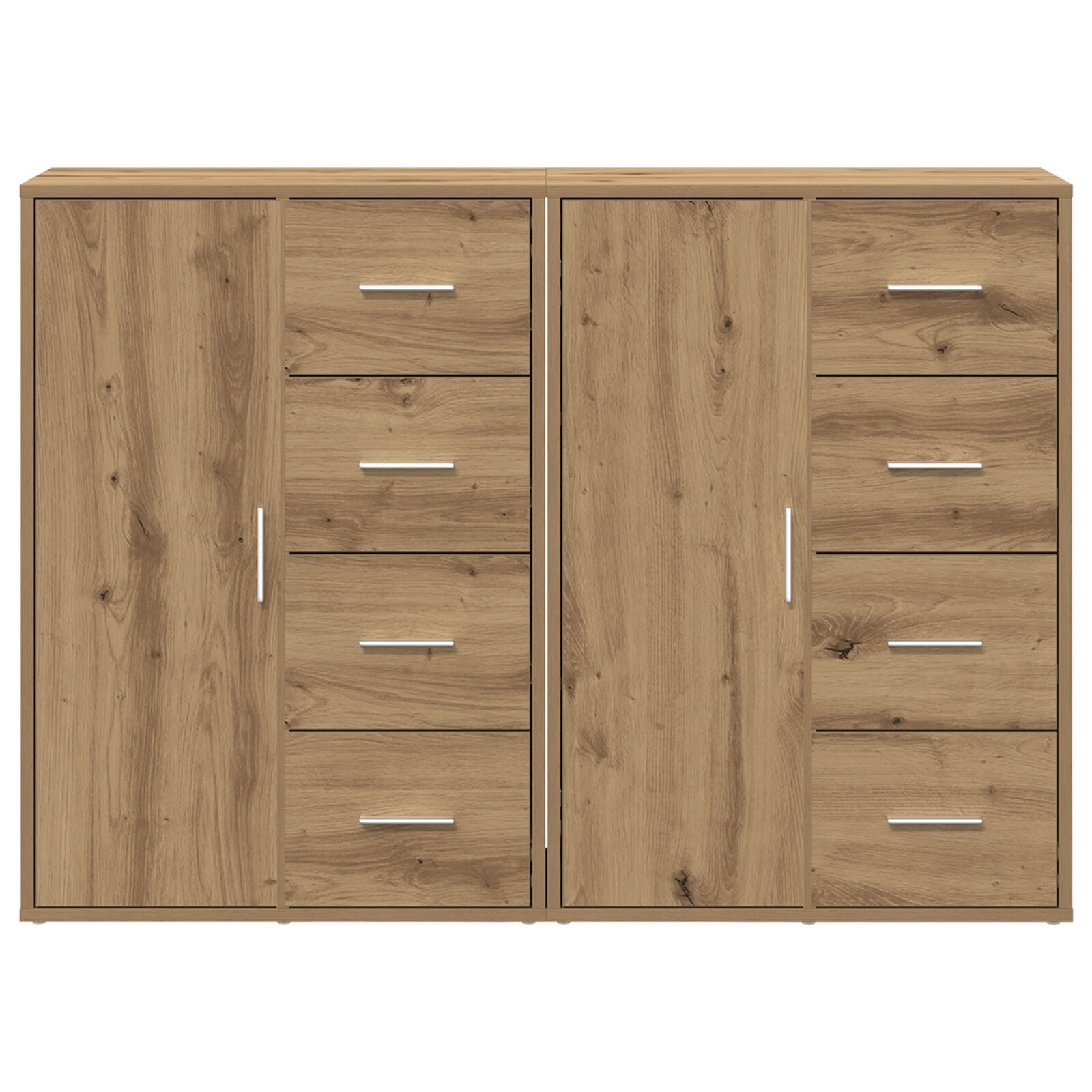Zijmeubel Set Van 2 Artiest Eiken Mdf, Spaanplaat Groot Buffet
