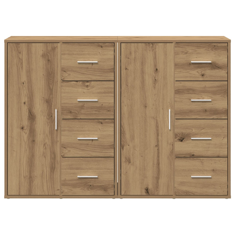 Zijmeubel Set Van 2 Artiest Eiken Mdf, Spaanplaat Groot Buffet