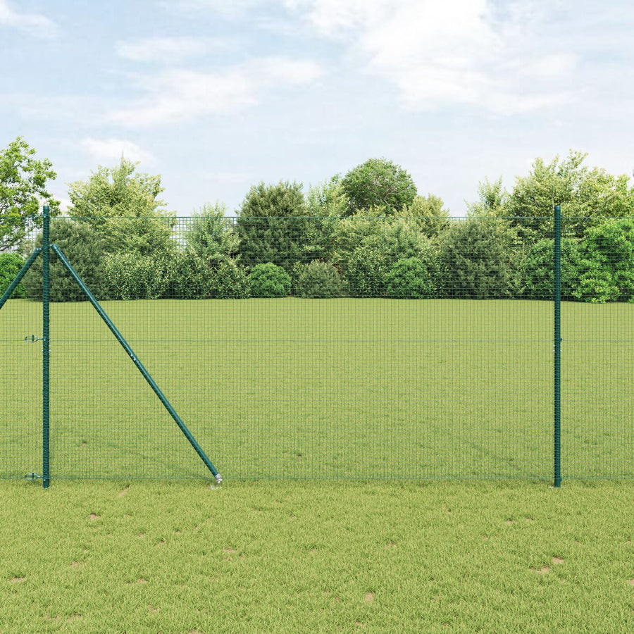 Gelast Draadhek Met 13 Spijker Palen Groen 1.4X50 M Staal Gegalvaniseerd Staal