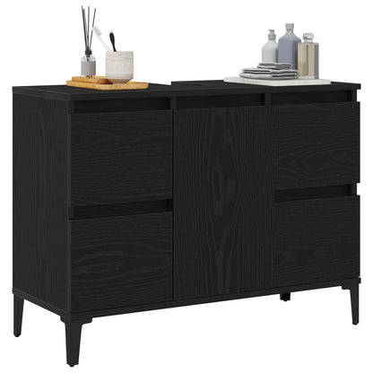 Badmeubel Zwarte Eik 80X33X60 Cm Gelaagd Hout