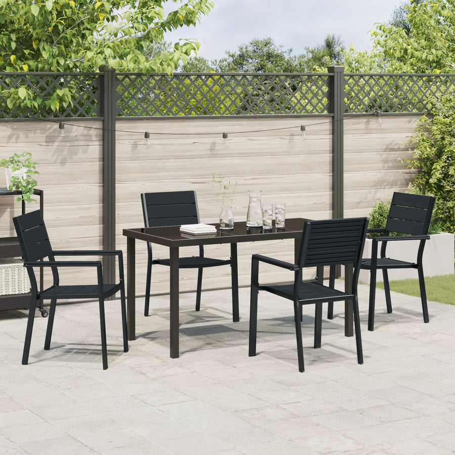 5 Delige Tuin Eetset Zwart Hdpe