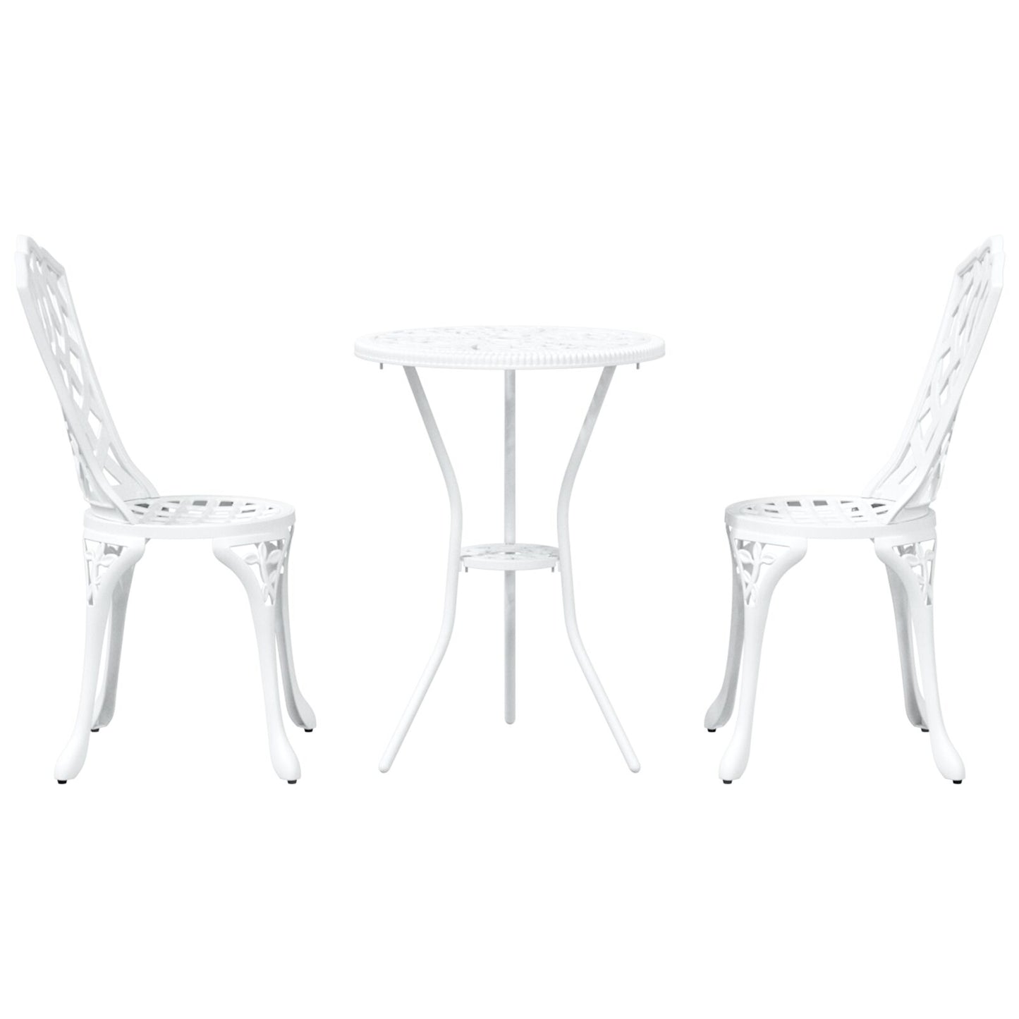 3-Delige Tuin Bistro Set Te Gietaluminium Wit
