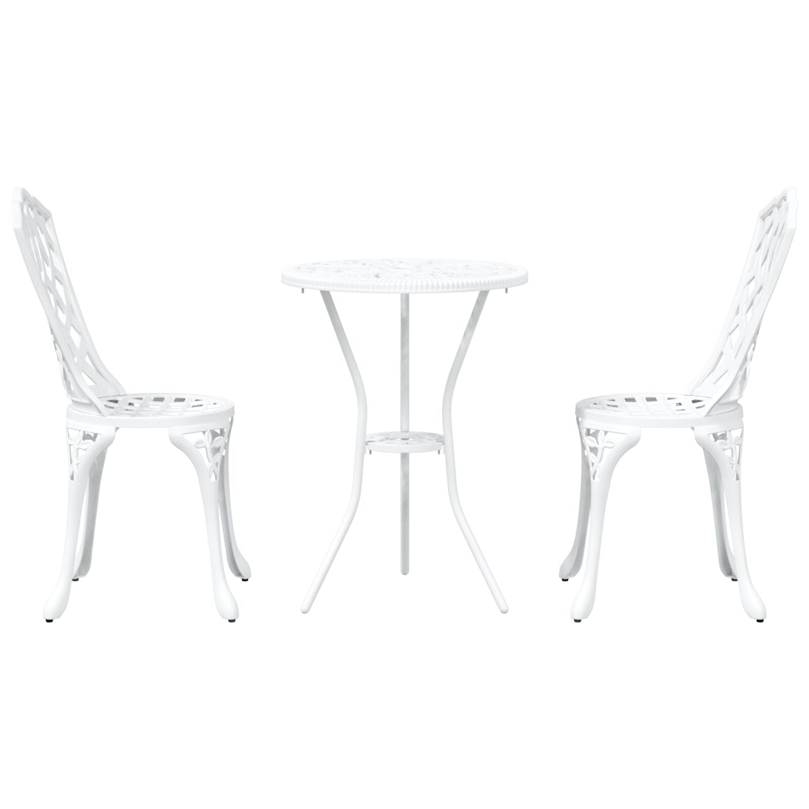 3-Delige Tuin Bistro Set Te Gietaluminium Wit