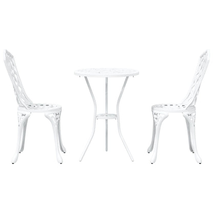 3-Delige Tuin Bistro Set Te Gietaluminium Wit