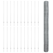 Hekpalen 22 St U-Channel 160 Cm Gegalvaniseerd Staal,  Hexagonaal Hek 1.6X50 M Gegalvaniseerd Staal