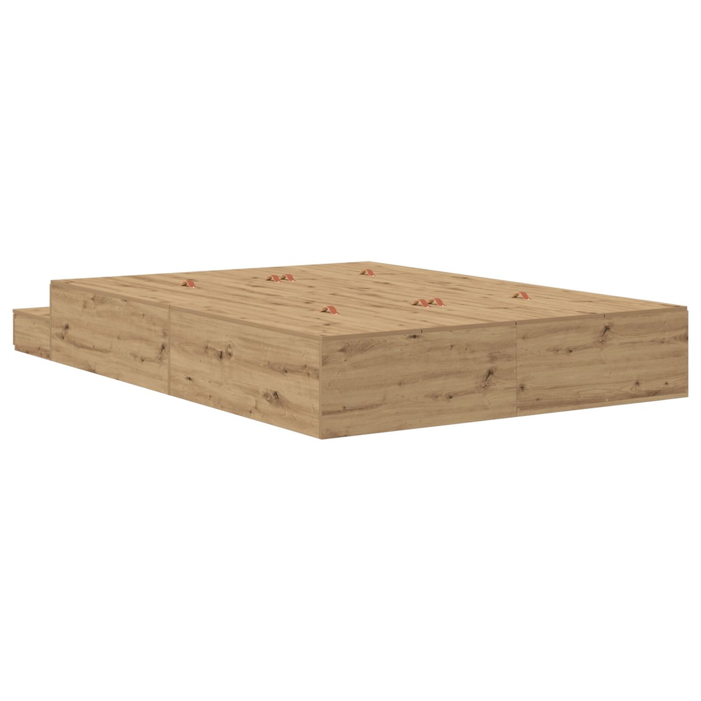 Opbergbedframe Artisan Eiken Bewerkt Hout 236,5 X 150 X 31,5 Cm Artisanaal Eiken