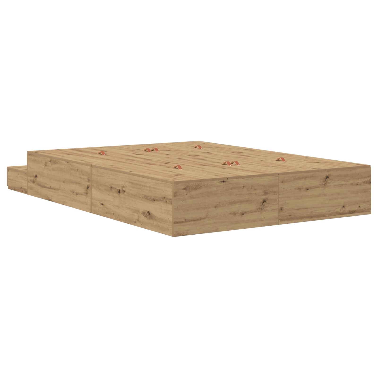 Opbergbedframe Artisan Eiken Bewerkt Hout 236,5 X 150 X 31,5 Cm Artisanaal Eiken