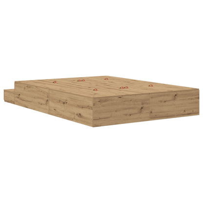 Opbergbedframe Artisan Eiken Bewerkt Hout 236,5 X 150 X 31,5 Cm Artisanaal Eiken