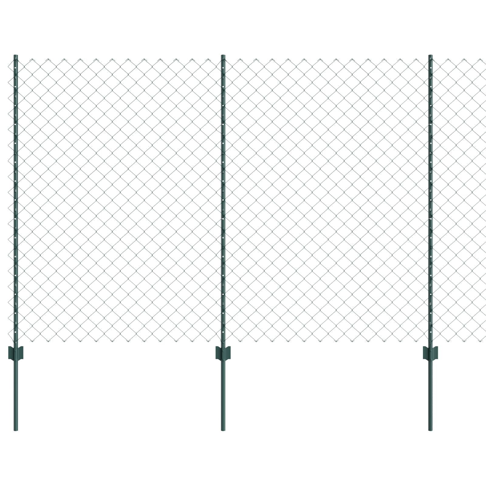 Kettinglinkhek Met 10 U-Palen Groen 1.5X10 M Staal