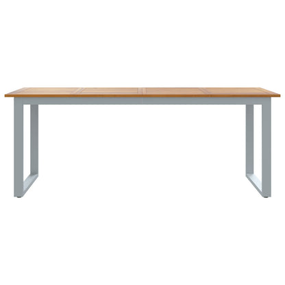 Tuin Eettafel Staal En Massief Acaciahout 200 x 90 x 75 cm Overhangend topontwerp