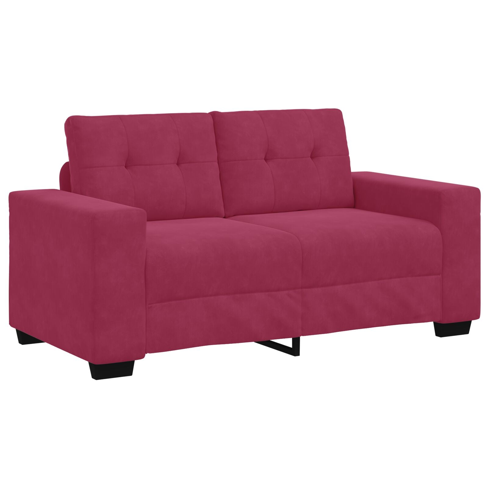 Loveseat Bank Fluweel Fluwelen Wijnrood 120 cm