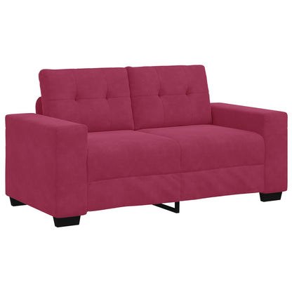 Loveseat Bank Fluweel Fluwelen Wijnrood 120 cm