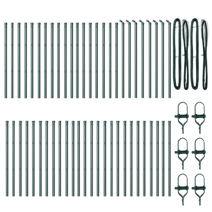 Hekpalen 52 Stuks Ø32 Mm Verzinkt Staal Groen 80 cm 52x post