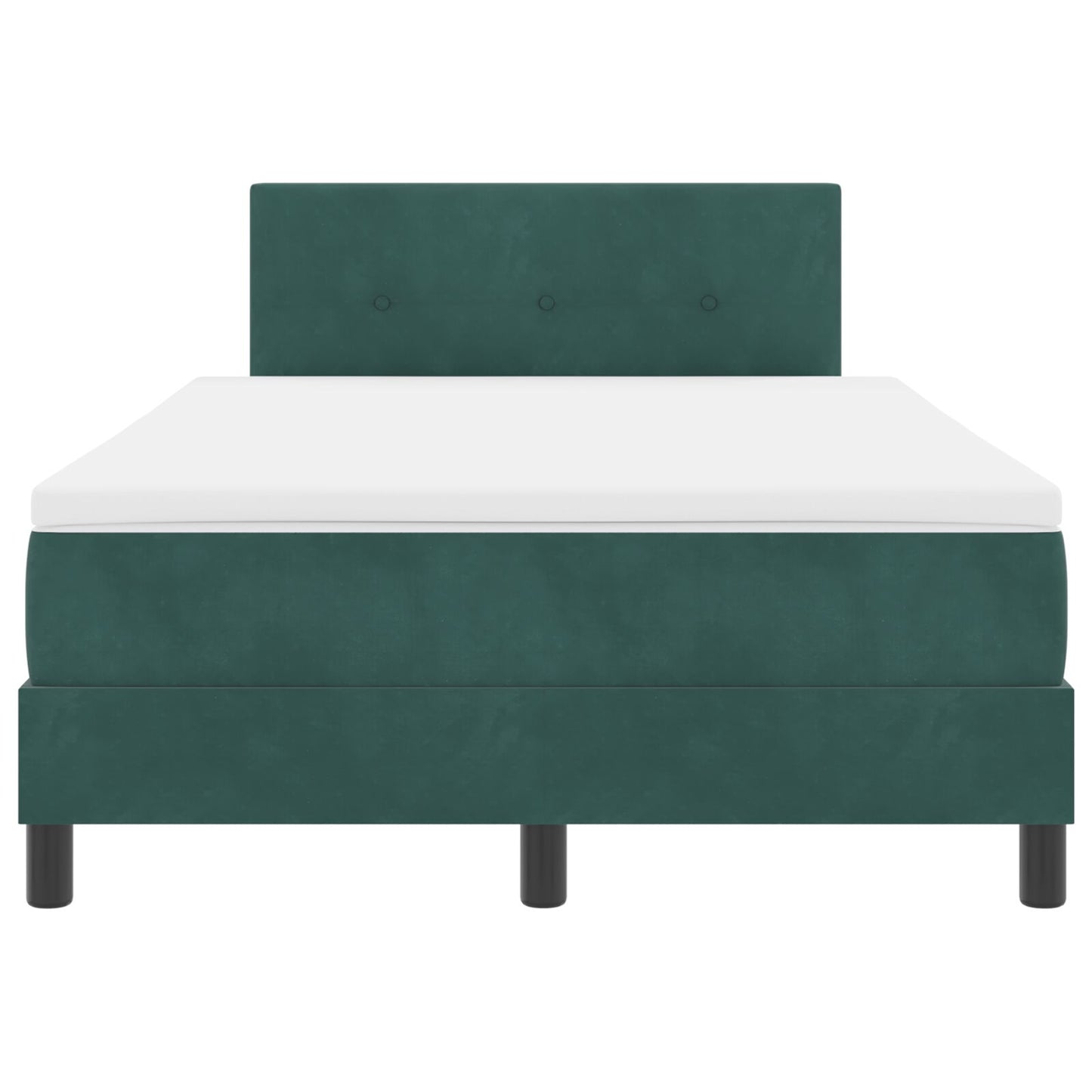 Boxspring Bed Met Matras Donkergroen Klein Dubbel Velours Blauw