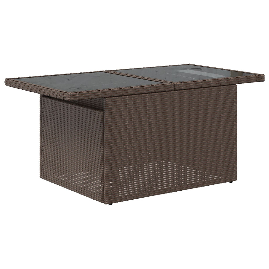 5-Delige Tuinbankset Met Kussens Bruin Poly Rattan