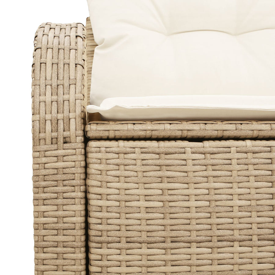 2-Persoons Tuin Sofa Met Kussens Poly Rattan Beige en crème zonder opbergruimte