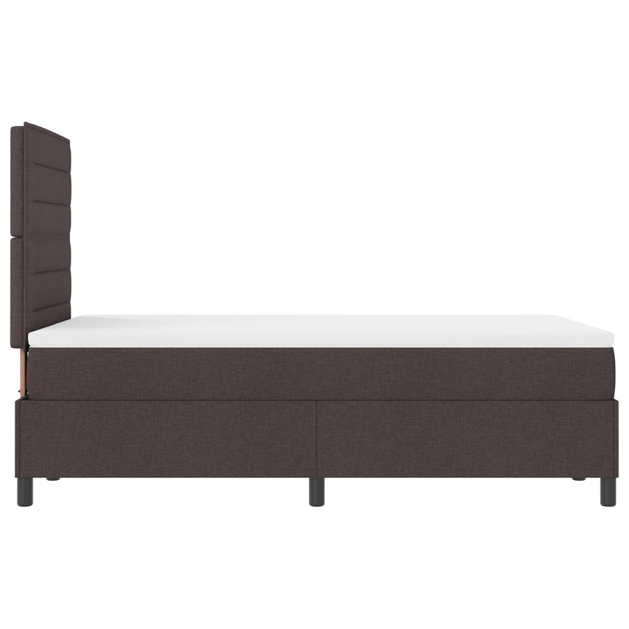 Boxspringbed Met Matras Stof Donkerbruin 120 x 200 cm Lijnenontwerp