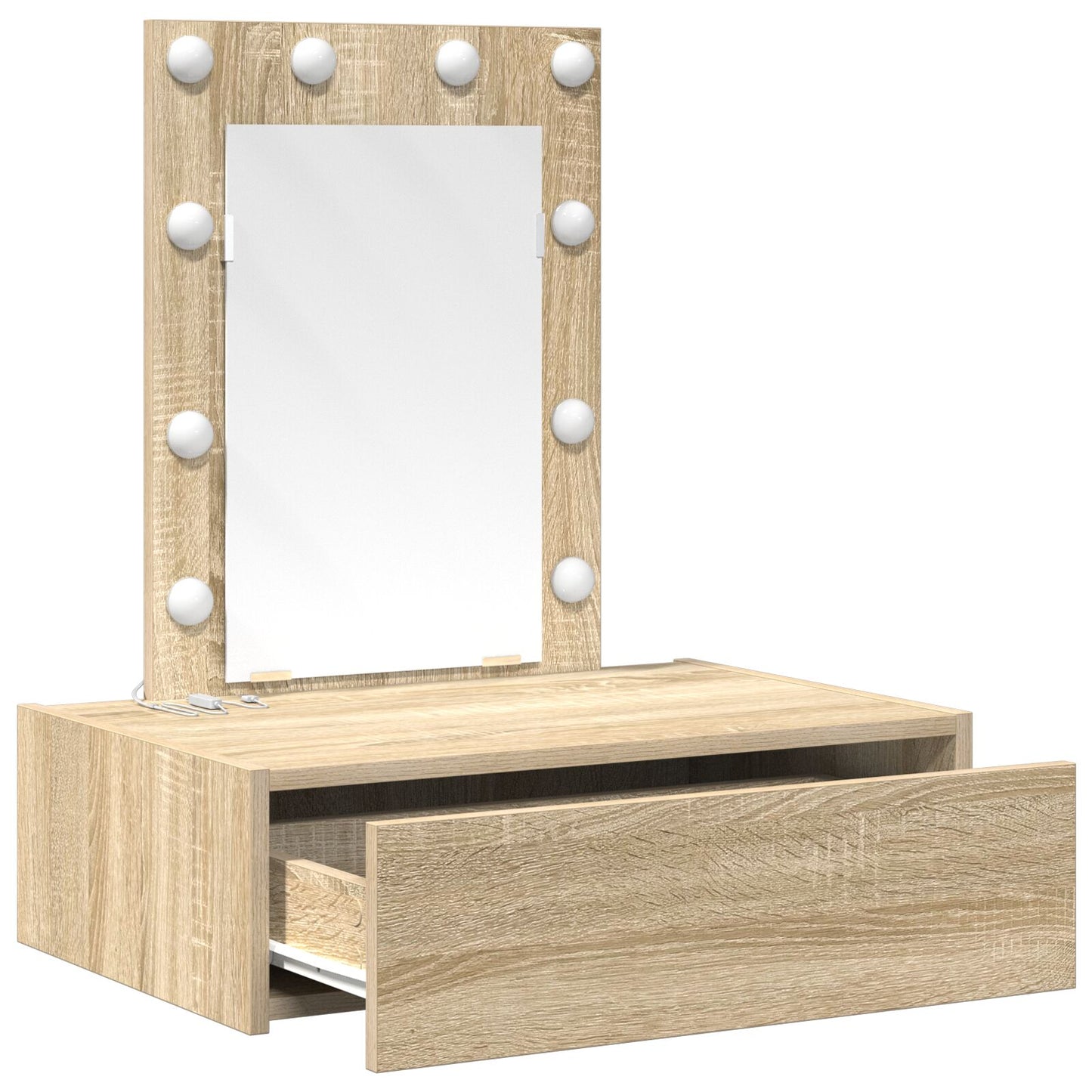 Wandgemonteerde Kaptafel Verlichting 60 x 40 x 70 cm Sonoma eiken met LED
