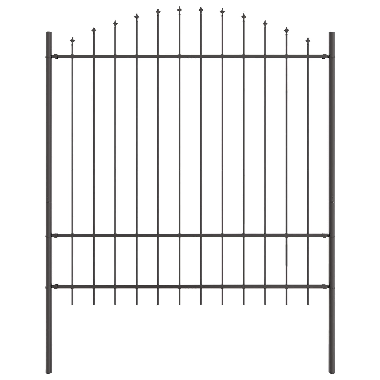 Tuinhek Met Hoedtop 5,1X1,75 M Staal Grijs 5.1 m 150-175 cm