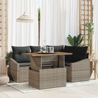 Garden Dining Set with Cushions 5 pcs Grey and Brown