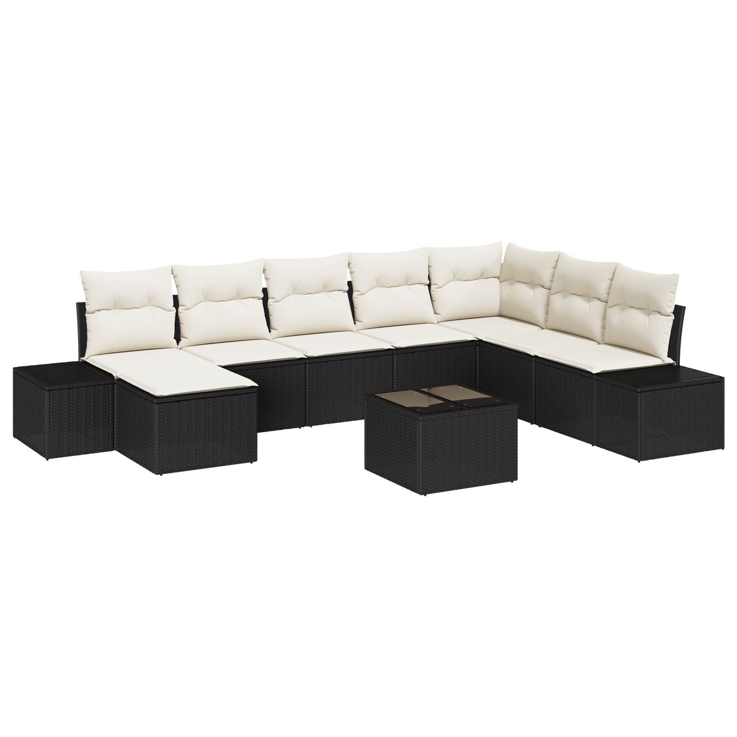 8-Delige Tuin Sofa Set Met Kussens Bruin Poly Rattan