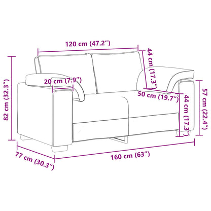 Love Seat Stof Lichtgrijs 120 cm