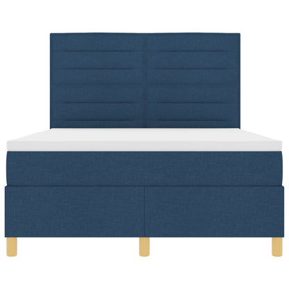 Boxspringbed Met Matras Blauw 140X190 Cm Stof Blauw