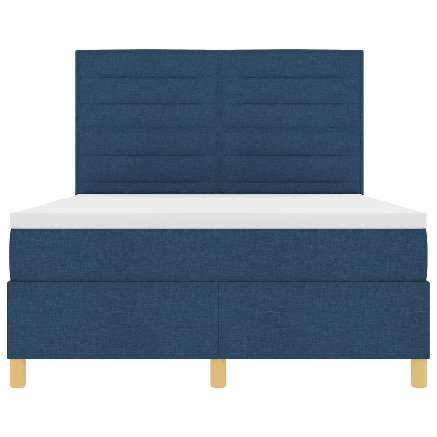 Boxspringbed Met Matras Blauw 140X190 Cm Stof Blauw