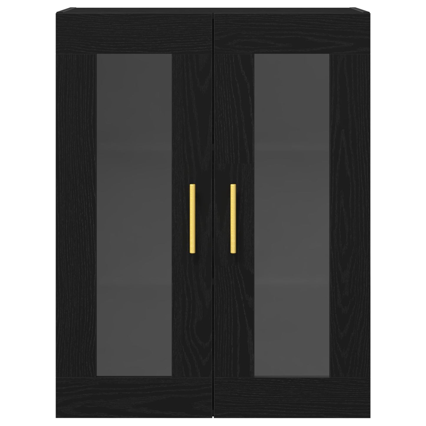 Wandkast Met Glazen Deuren Zwart Eiken 69,5X34X90 Cm